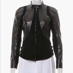 SOLD!Gucci metallic-trimmed leather jacket